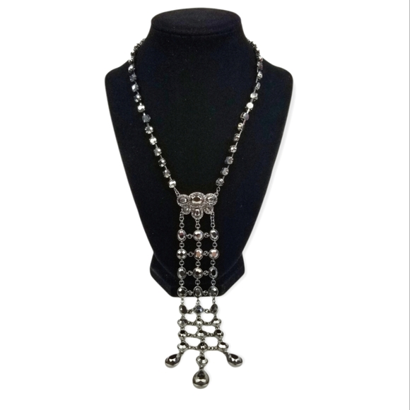Vtg Carolee Lux Black Rhinestone Necklace EUC - Picture 1 of 13